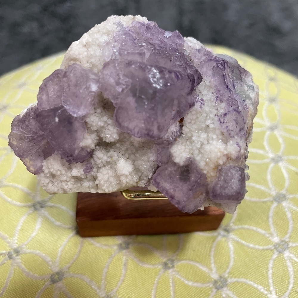 Candle quartz- purple fluorite perfect baby cubic formations 2”x2”crystal garden